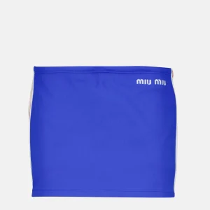 Mini jupe bleue et rouge