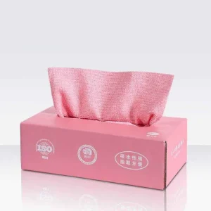Boîte distributrice de serviettes en microfibre ultra absorbantes 20 pièces – Rose