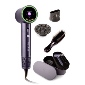 Sèche-cheveux Beautifly Touch Flow Sense avec ionisation négative, étui en cuir