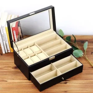 Boîte de rangement luxe pour montres et lunettes