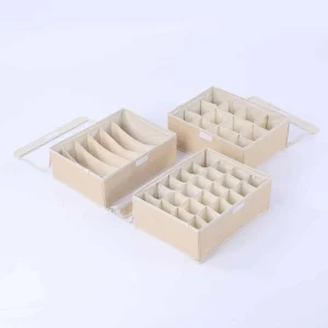 Boîte de rangement pliable 3 pièces – Beige