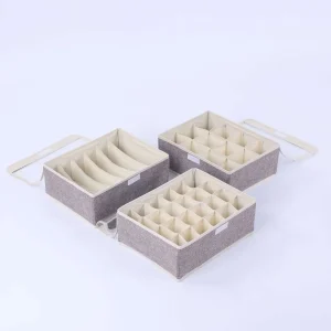 Boîte de rangement pliable 3 pièces – Gris