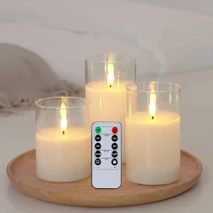 Bougies LED en plastique avec flamme réaliste et télécommande