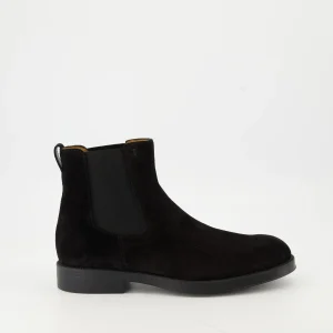 Bottines en cuir velours
