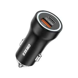 Chargeur voiture rapide 38W USB-C et QC 3.0