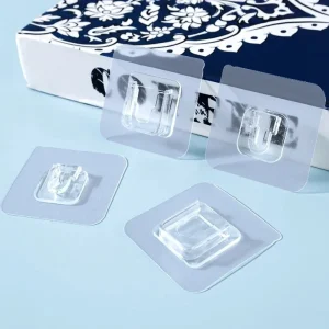 2 Crochets adhésifs transparents double face – 2 jeux