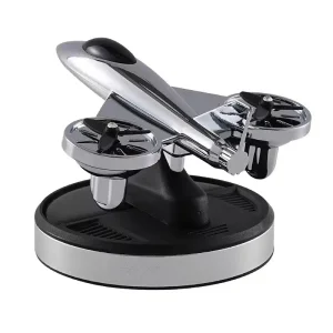 Désodorisant voiture avion rotatif solaire – Argent