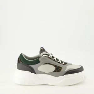 Baskets Fendi Force gris et vert