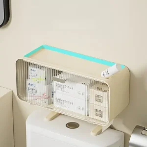 Rangement mural WC avec porte transparente