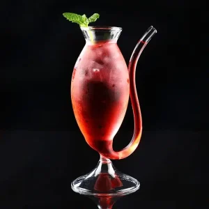 Verre à cocktail Original avec paille Intégrée